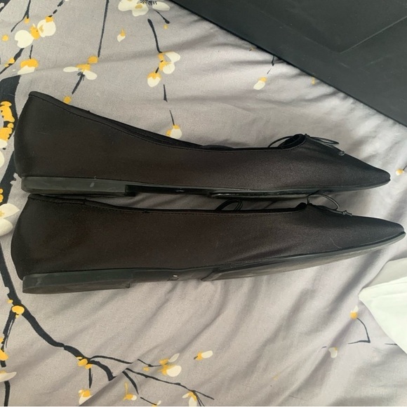 Zara Women's Elegant Black Square-Toe Flats Sz 10.5 (41) - Picture 5 of 6